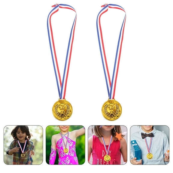 50pcs Gold Metal Medals 1st Place Award Medals Basketball Winner Prizes with Neck Ribbon Sports Awards for Competition Sports Party
