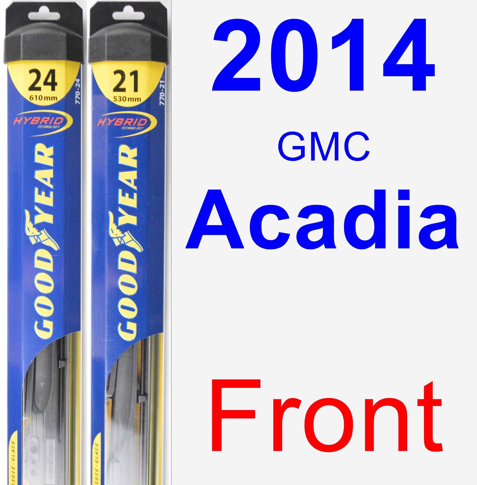 2014 GMC Acadia Wiper Blade Set/Kit (Front) (2 Blades) - Hybrid - Walmart.com - Walmart.com 2014 Gmc Acadia Rear Wiper Blade Size