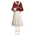 thumbnail image 3 of Winter Red Sweater Set For Women Tank Dress 2-piece Set Christmas Style Elegant, 3 of 5