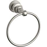 Vibrant Polished Brass Finish - KOHLER K 6817 BN IV Georges Brass Towel Ring in Polished or Brushed Finishes Vibrant Brushed Nickel