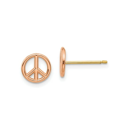 14k Two-Tone Gold Peace Sign Stud Earrings for Women Rose and Yellow Gold Minimalist Jewelry Boho Hippie Retro Style Symbolizing Harmony and Unity 14k Two-Tone Gold Peace Sign Stud Earrings for Women Rose and Yellow Gold Minimalist Jewelry Boho Hippie Retro Style Symbolizing Harmony and Unity