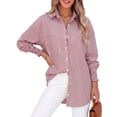 thumbnail image 3 of Fantaslook Striped Button Down Shirts for Women Smocked Cuffed Trendy Blouse Causal Long Sleeve Tops with Pocket, 3 of 9