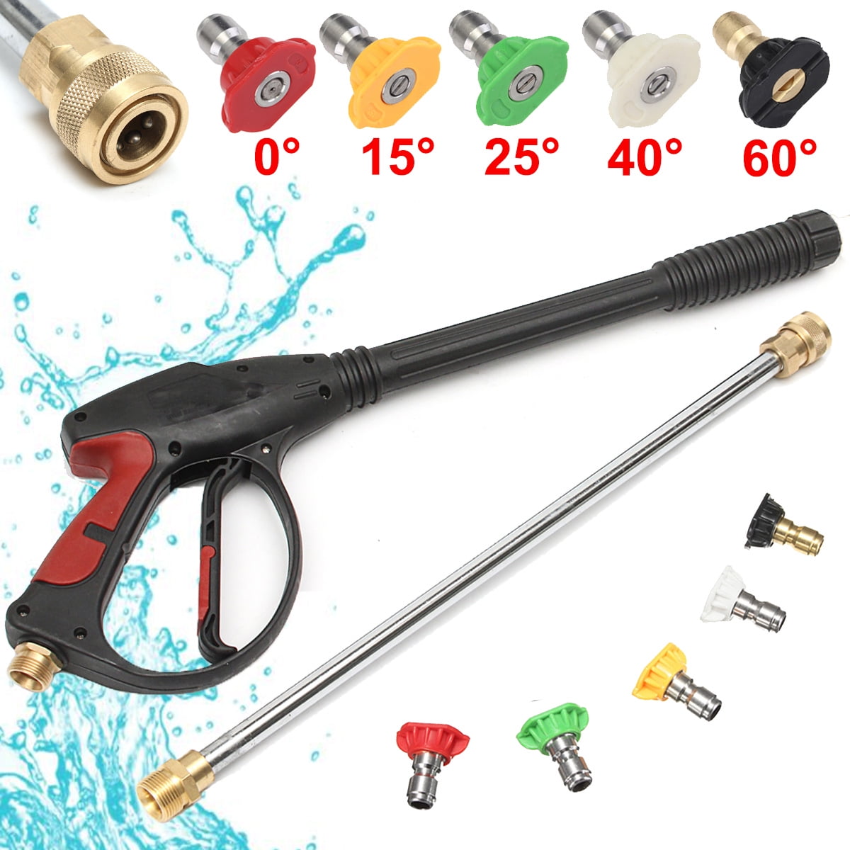 5Pcs Pressure Washer Tips High Pressure Washer Cleaning Nozzles 0° 15