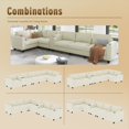 thumbnail image 6 of 6-Seater L-Shaped Corduroy Sofa with Storage Armrests, Center Console & USB Charging, Adjustable Left/Right Seats, Beige – 133.4’’ x 94.4’’, 6 of 9