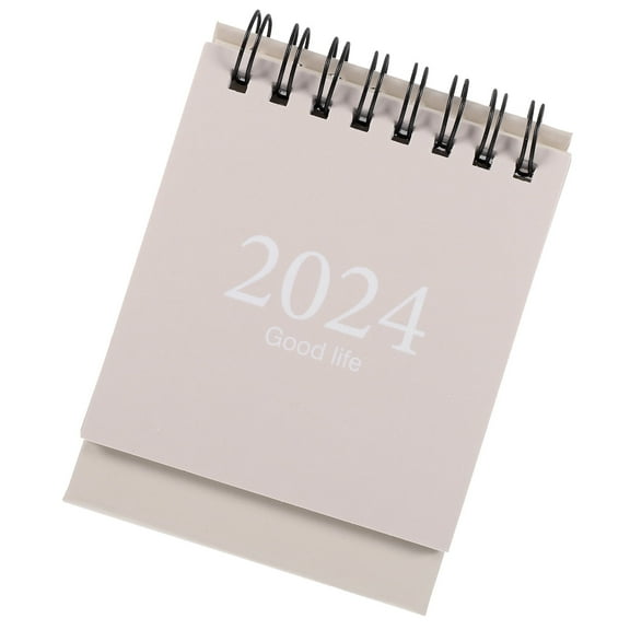 LEORX triangle desk calendar 2024 Paper Beige for Planning and School Use 1Set