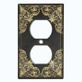 thumbnail image 2 of Metal Light Switch Plate Cover Black Yellow French Victorian Frame FRA003, 2 of 13