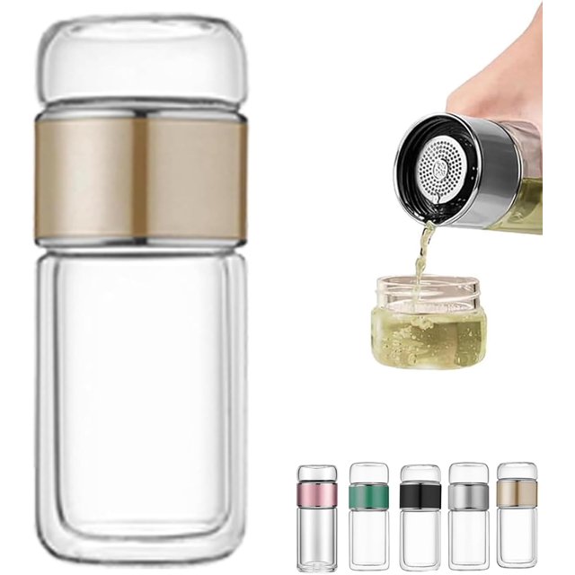 Tryteava Glass Infuser, 2025 Upgraded 3-In-1 Smart Tea Infuser, Try Teava Tea Infuser With Lid, Hot Or Cold Ready, Flip & Brew Design, for Blooming & Loose Leaf Tea & Coffee