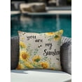 thumbnail image 3 of Outdoor Pillows Waterproof, Summer Sunflower Throw Pillows with Inserts Included, Vintage Floral Botanical Bee Country Indoor Outdoor Decorative Lumbar Pillow for Bed/Couch/Patio 16"x16", 1Pcs, 3 of 8