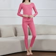 thumbnail image 6 of Wowcloth Women O-Neck Long-Sleeved Thermal Underwear Stretchy Fleece Comfortable Thick Bottoming Set, 6 of 7