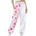 thumbnail image 3 of Zylanna Women's Sweatpants with Pockets, Soft & Warm Elastic Waist Baggy Love Print Casual Wide Leg Pants for Women Multicolor, 3 of 4