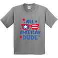 thumbnail image 3 of Inktastic 4th of July All American Dude with Red and Blue Glasses Youth T-Shirt, 3 of 5