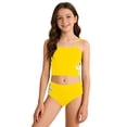 thumbnail image 3 of Shadoumai Ruffle Girls Swimsuits Rash Guard Modest Bikini Spaghetti Strap Tankini 2-Piece Bathing Suit for Girls Allover Printed Modest Swimwear with Cover Up, 3 of 7