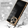 thumbnail image 4 of Case for iPhone 12 Pro Max Case Cute Plating Gold Case for Women Girls Soft TPU Shockproof Raised Full Camera Protection Electroplate Bumper Cover for iPhone 12 Pro Max-Black, 4 of 8