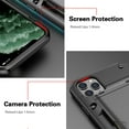 thumbnail image 4 of Feishell Case for iPhone 12 Pro Max Case Wallet Credit Card Holder ID Slot Sliding Door Hidden Pocket Men Women Anti-Scratch Dual Layer Hybrid Bumper Armor Protective Hard Shell Back Cover, Red, 4 of 9