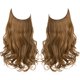 thumbnail image 1 of Zhuge Peluca larga ondulada con línea de tamaño ajustable transparente, pieza de cabello rizado, pieza de cabello secreto oculto para mujeres, sin clip, 22 pulgadas, castaño claro, 1 of 3