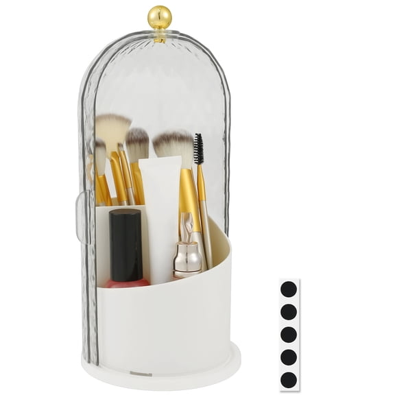 Concealed Toothbrush Holder 360° Rotating Makeup Brush Organizer Dustproof Cosmetic Brush Container for Toothbrush Lipstick Vanity