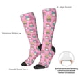 thumbnail image 4 of Pofeuu pink Holiday Joy Print Stockings, Adult Running Hiking Socks for Youth and Adult, 4 of 6