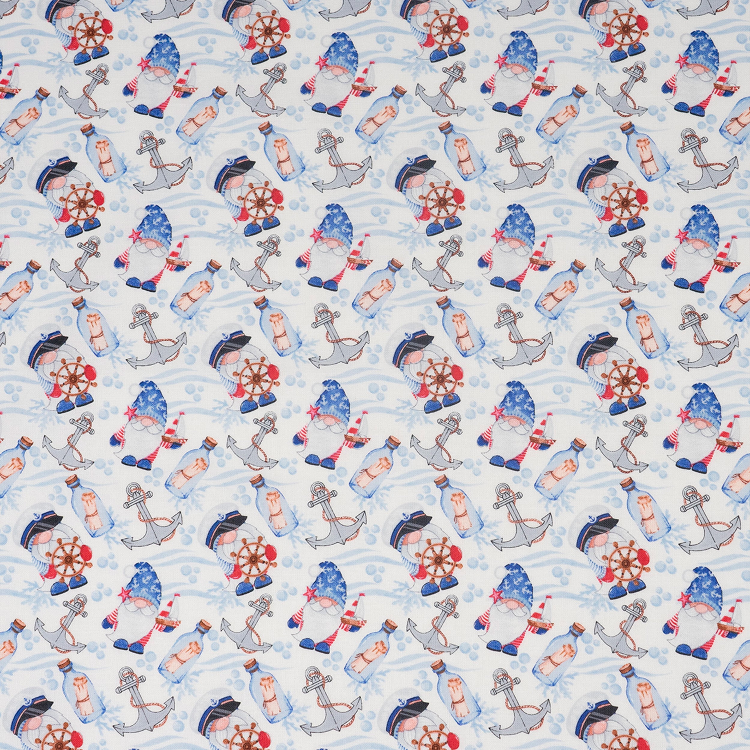 Singer Fabric, 100% Cotton, Sewing & Crafting, 44" Wide, Nautical Gnomes, Cut by Yard