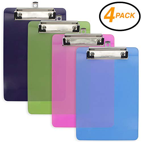 Emraw Plastic Clipboard Translucent Small Memo Pad Size Hardboard (6" x