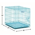 Blue Dog Crate MidWest iCrate 24" Blue Folding Metal Dog Crate w/ Divider Panel, Floor