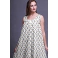 thumbnail image 5 of Bimba White28 Damask Leaves,Clover Flower & Ogee Cotton Nightgowns for Women Mid-Calf Printed Sleepwear Night Dress XXX-Large, 5 of 6