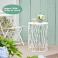 thumbnail image 3 of Y&M Set of 3 Metal Side End Tables Nightstand, Nesting Round Coffee Table for Indoor Outdoor, Heavy Duty Metal Plant Stand Living Room Garden Stool - White, 3 of 6