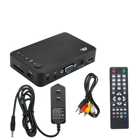matoen Mini Full 1080P HD Multi Media Player TV BOX 3 Outputs HDMI/VGA/AV USB & SD