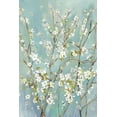 thumbnail image 2 of Jensen, Asia 23x32 White Modern Wood Framed Museum Art Print Titled - Teal Almond Blossoms, 2 of 4