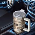thumbnail image 6 of OBREWU Pug and Footprint Tumbler with Handle and Lid,Pug and Footprint 40oz Double Wall Vacuum Insulated Tumbler,Cups Gift for Women and Men, 6 of 7
