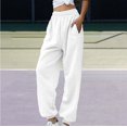 thumbnail image 2 of iHPH7 Sweatpants Women, Fleece Sweatpants Women, Wide Leg Sweatpants Women, High Waisted Pants for Women, Baggy Sweatpants, White L, 2 of 4