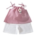 thumbnail image 3 of Summer Sets 2 Piece Outfits Set Spaghetti Strap Tank + Shorts Girl Outfits 6-7 Years, 3 of 4