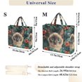 thumbnail image 2 of FORMRS Womens Corduroy Tote Bag Crossbody Shoulder Handbag with Pocket, Flowers and Cat, 2 of 7