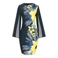 thumbnail image 4 of QIPOPIQ Robes pour Femmes Robe à Étages Fumée Manches Courtes Robes Décontractées Col Rond Robe d'Été Imprimé Fermeture Éclair Boutons Robes Offres 2023, 4 of 6