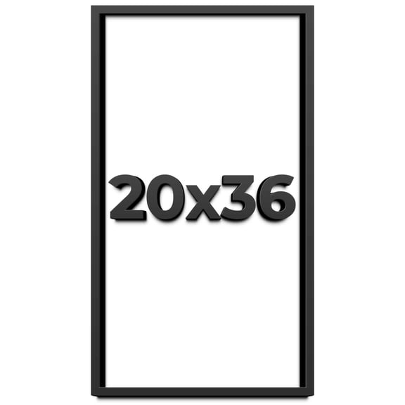 20x36 Shadow Box Frame Black | 1 inches Deep Real Wood Contemporary Shadowbox Display Frame | UV