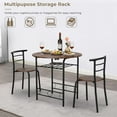 thumbnail image 2 of VINGLI Folding Dining Table and Chairs for 2,31.5" Drop Leaf Dining Table for Small Space,Round Folding Table with 2 Chairs for Home,Kitchen,Apartment,Black&Brown, 2 of 7