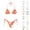 A17 A, variant on High Waisted Bikini Sets for Women Two Piece Swimsuit V Neck Halter Back Self Tie Low Rise Bottom White M