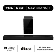 TCL 5.1.2 Channel Q Class Soundbar with Dolby Atmos, Ray Danz Technology, Wireless Subwoofer - Q75H