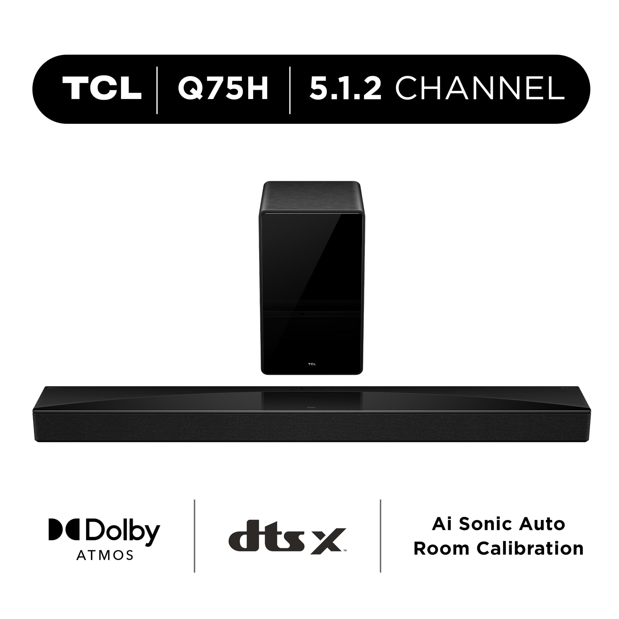 TCL 5.1.2 Channel Q Class Soundbar with Dolby Atmos, Ray Danz Technology, Wireless Subwoofer - Q75H