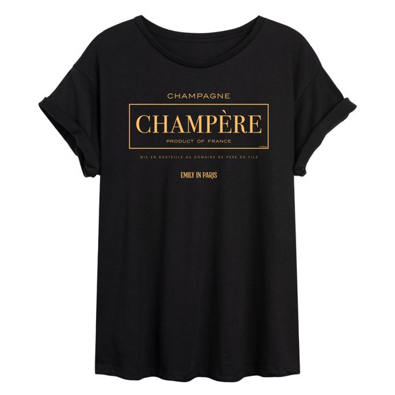 Emily in Paris - Champére Label - Juniors Oversized Graphic T-Shirt