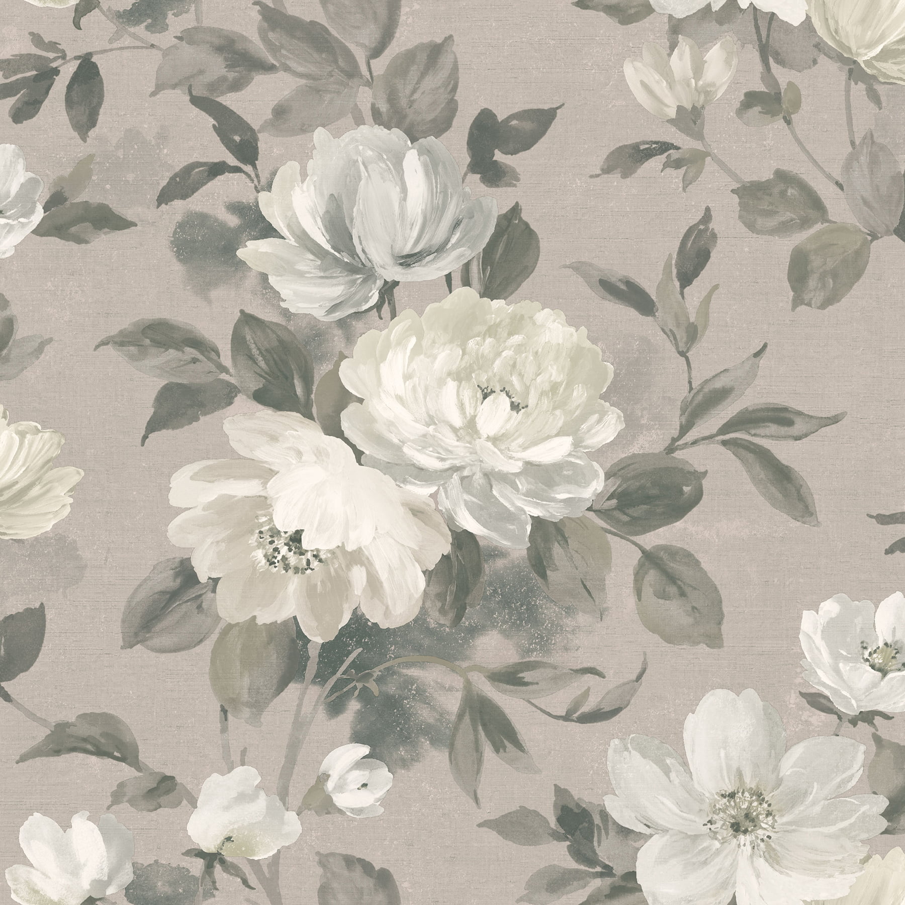 Wall Vision Peony Light Grey Floral Wallpaper 