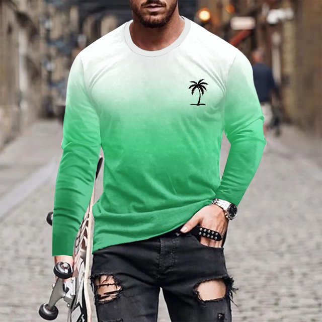 RXIRUCGD T-Shirt à Col Rond pour Hommes, Décontracté, Mode, Imprimé, Manches Courtes, Chandail, Vert Menthe, Taille : 4TG