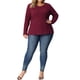 thumbnail image 2 of Agnes Orinda Women's Plus Size Knit Thin Fall Winter Trendy Crochet Comfy Pullover Sweaters 1X Burdeos, 2 of 6
