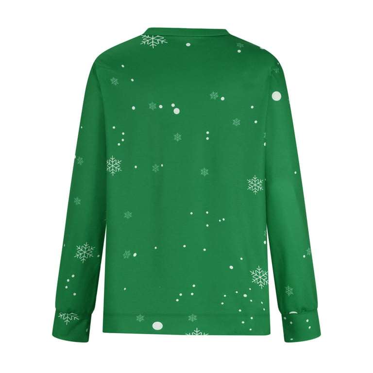Yubnlvae Lighten Deals Of The Day Ugly Christmas Sweater for Women Green  Monster Printed Long Sleeve Crewneck Sweatshirts - ShopStyle