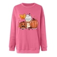 thumbnail image 3 of Inverlee Halloween Sweatshirts Women Cute Pumpkin Ghost Print T-shirt Work Round Neck Sweatshirt Long Sleeve Tunic Pullover Tops Halloween Costumes, 3 of 3