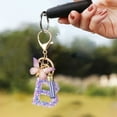 thumbnail image 2 of B Letter B Resin Pendant Purple Butterfly Tassel Charm For Women Handbag Purse Accessory Decoration Keychain Gift, 2 of 5