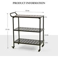 thumbnail image 2 of LOKKHAN 3-Tier Rolling Bar Cart with Handle, Indoor-Outdoor Patio Mobile Serving Cart Beverage Cart, Coffee Station Drink Trolley for Home Kitchen, Living Room, Storage Islands & Carts, Modern Black, 2 of 9