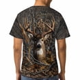 thumbnail image 5 of LAOLIUSN Men's Deer Graphic T Shirt Buck Wildlife Hunting Tee Forest Antler All Over Print Crew Neck Short Sleeve Shirt S-4XL, 5 of 7