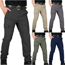 Txeol Men's Flex Tactical Pants Cotton Stretch Work Cargo Pants Lightweight Outdoor Hiking Trousers with Pockets,Khaki,L
