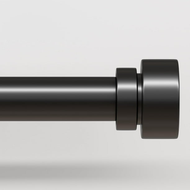 Barra de cortina Lootkell, moderna, negra, de 122 a 213 cm, ajustable