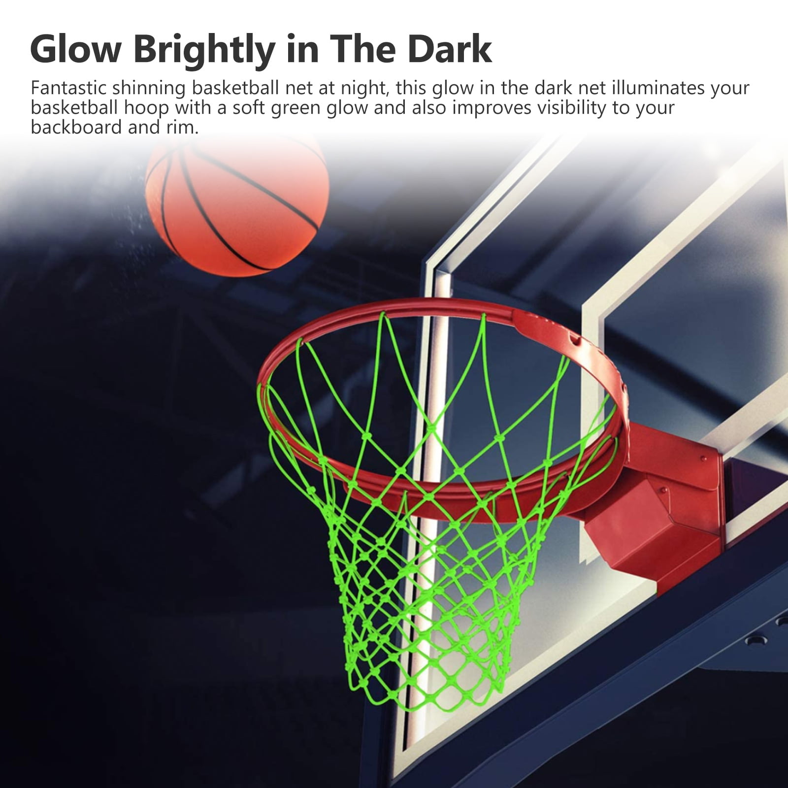 whelsara Luminous Basketball Net Nylon Replacement Basketball Net Outdoor Glow In The Dark delightful physical proficient 
